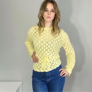 Vintage Crocheted pale yellow sweater